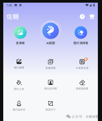 佐糖（PicWish）解锁版下载，AI图像创作神器、变清晰、去水印、抠图、制作证件照的工具