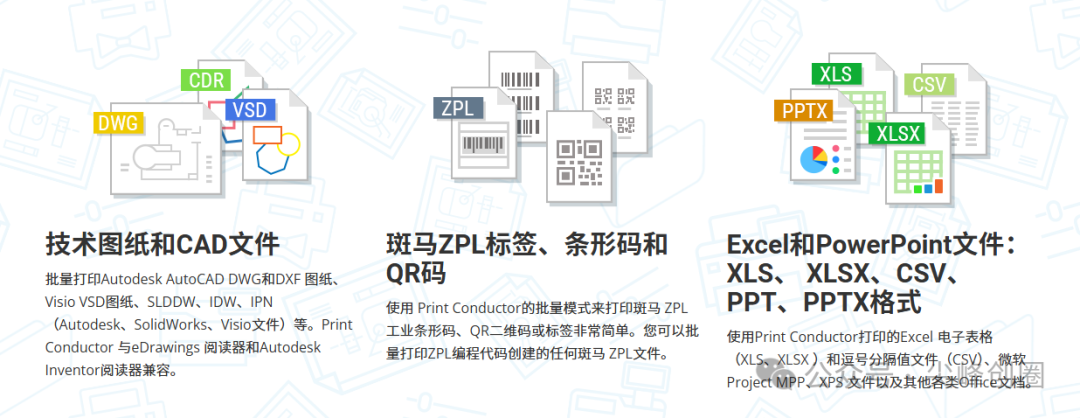 PrintConductor批量打印软件免费下载，支持pdf/图片/cad/标签自动批量打印，支持超过90种文件格式