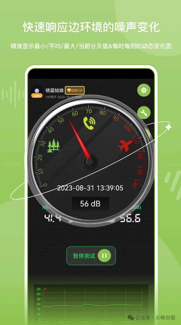噪音分贝仪（噪音分贝测试仪软件），用手机专业检测周边环境噪音APP，可查询历史测试记录的分贝变化值